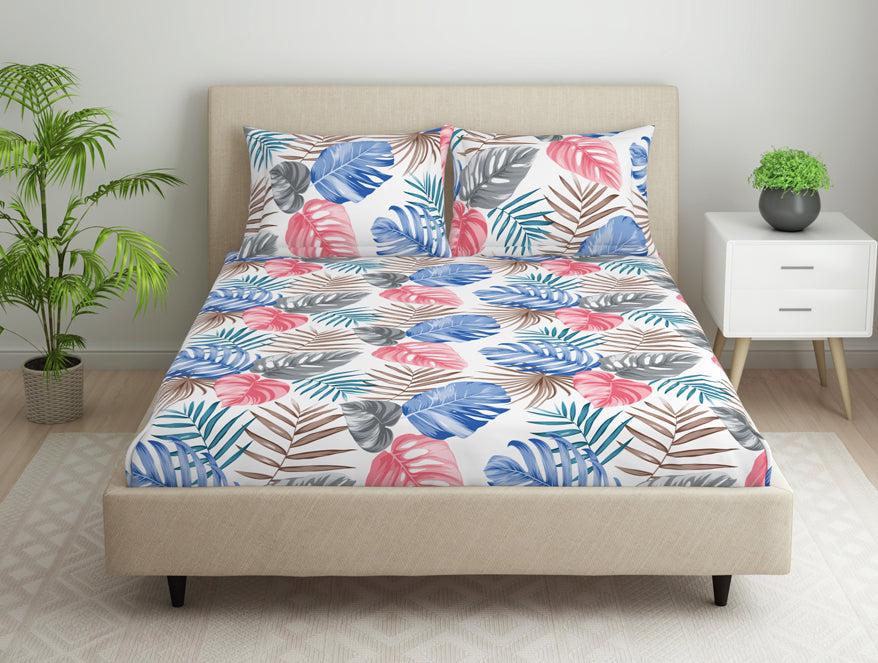 Pale Rose Microfiber Double Bedsheet - Dazzle By Welspun