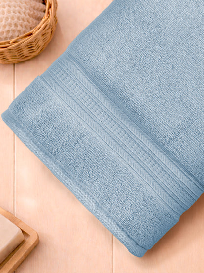 Opulent 100% Cotton Bath Towel, 550 GSM, Solid, Blue