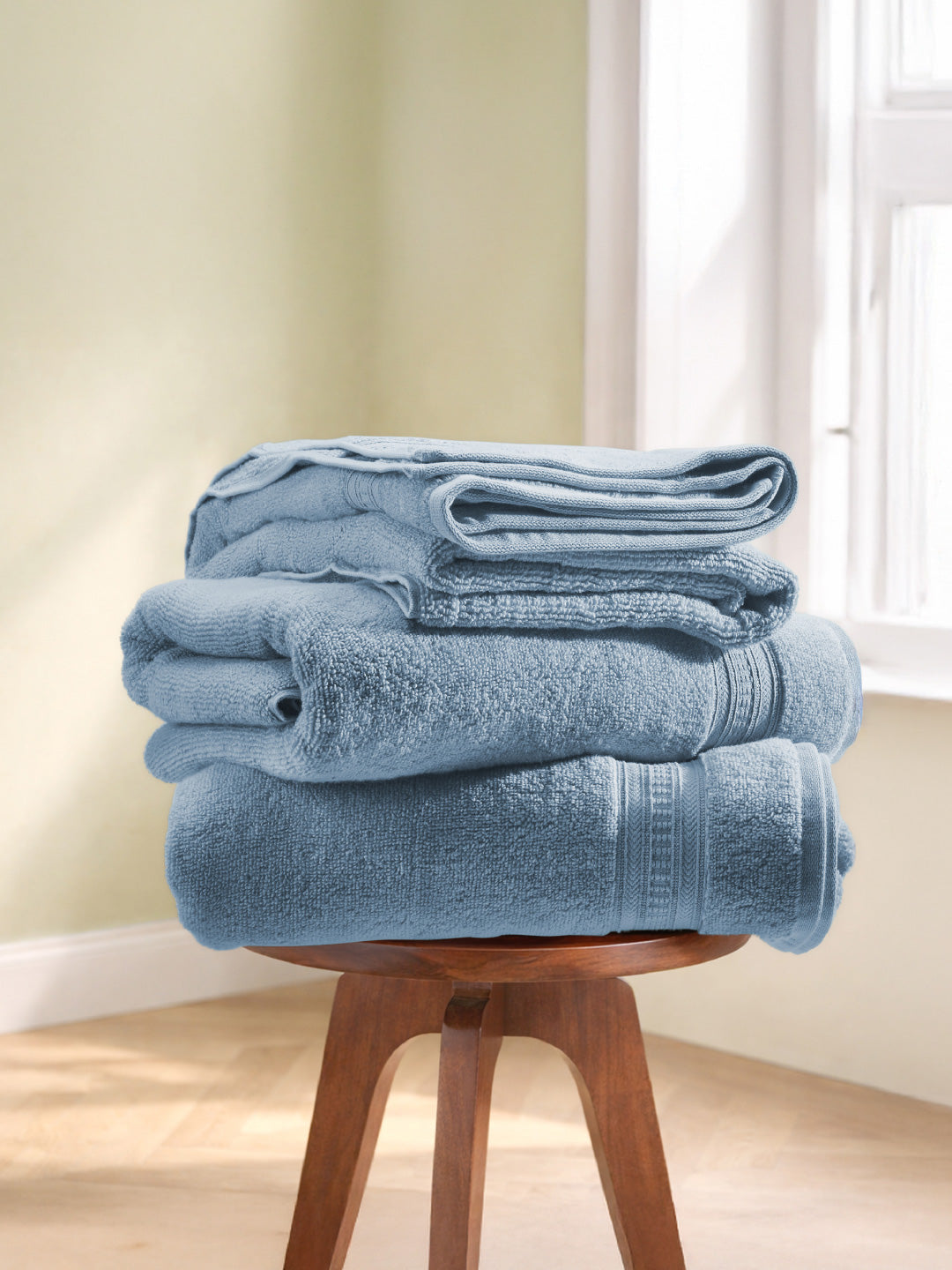 Opulent 100% Cotton Bath Towel, 550 GSM, Solid, Blue