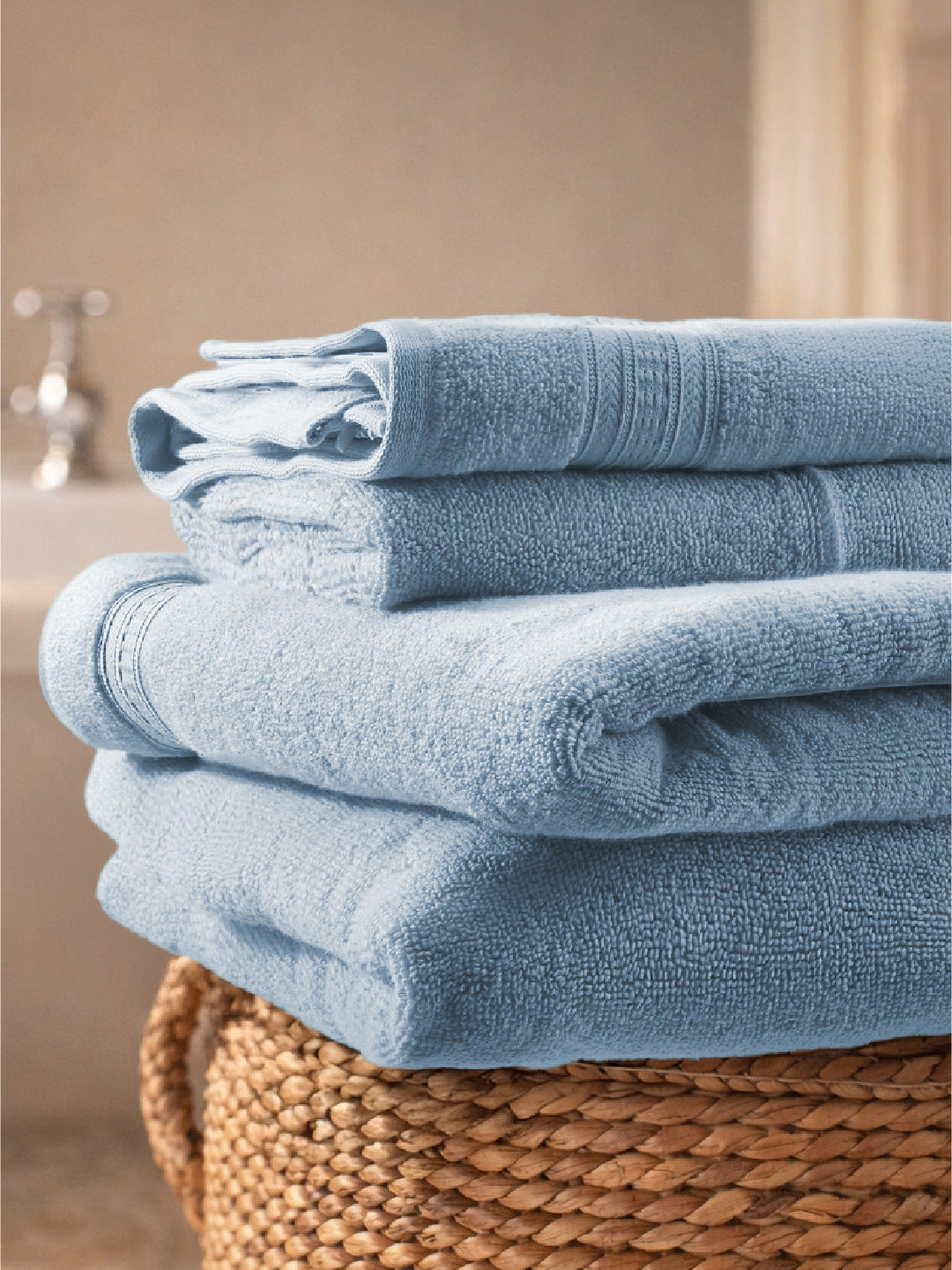 Opulent 100% Cotton Bath Towel, 550 GSM, Solid, Blue