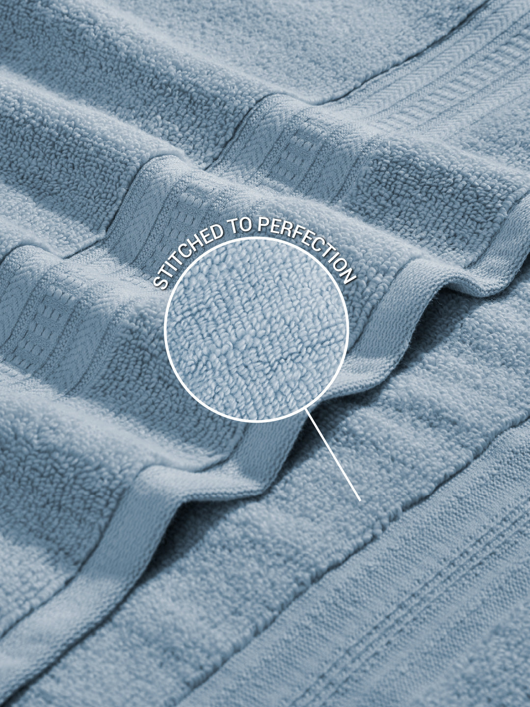 Opulent 100% Cotton Bath Towel, 550 GSM, Solid, Blue
