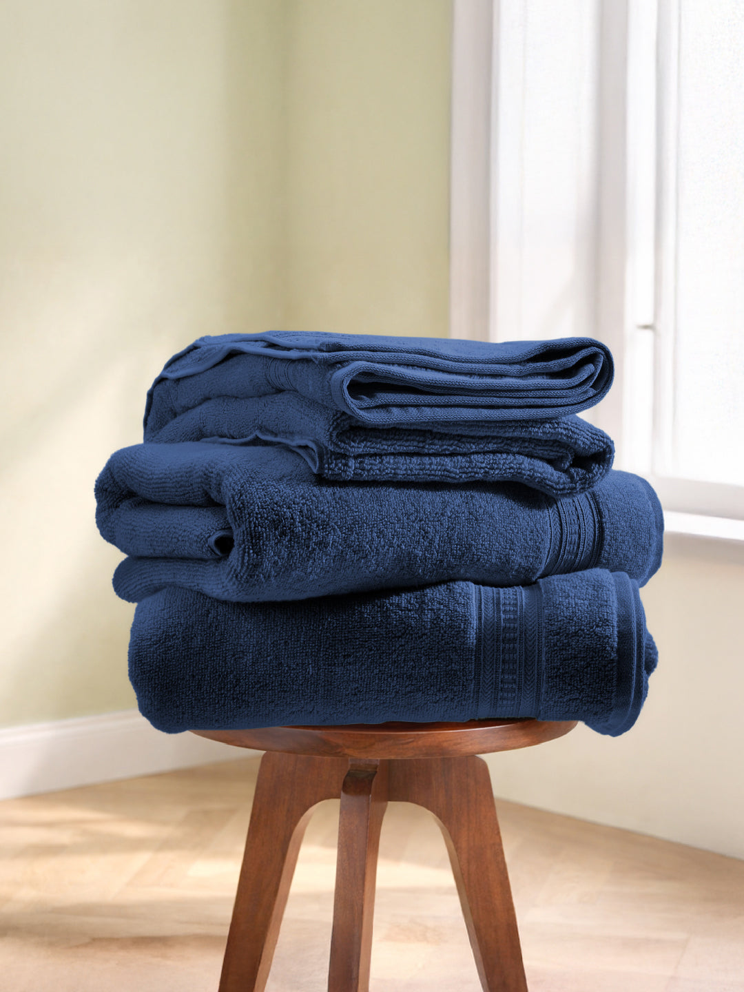 Opulent 100% Cotton Bath Towel, 550 GSM, Solid, Dark Blue