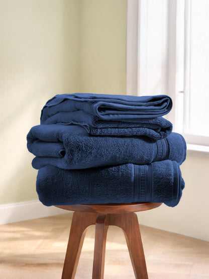 Opulent 100% Cotton Bath Towel, 550 GSM, Solid, Dark Blue