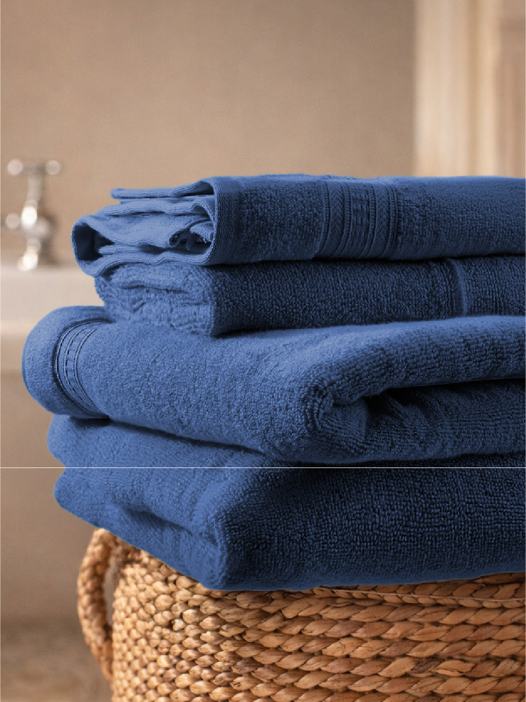 Opulent 100% Cotton Bath Towel, 550 GSM, Solid, Dark Blue