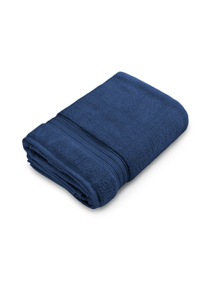 Opulent 100% Cotton Bath Towel, 550 GSM, Solid, Dark Blue