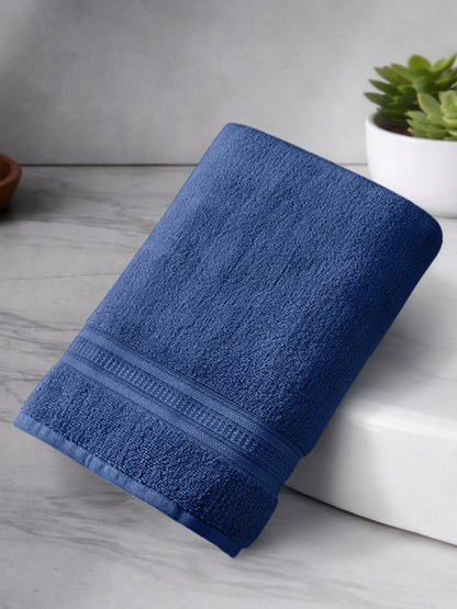 Opulent 100% Cotton Bath Towel, 550 GSM, Solid, Dark Blue