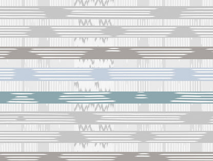 Essentials 100% Cotton  Double Bedsheet, 132 TC, Geometric, Light Blue