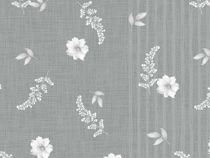 Essentials 100% Cotton  Double Bedsheet, 132 TC, Floral, Grey