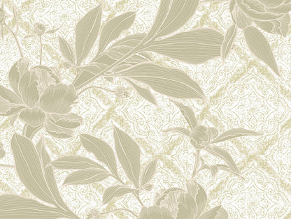 Essentials 100% Cotton  Double Bedsheet, 132 TC, Floral, Light Yellow