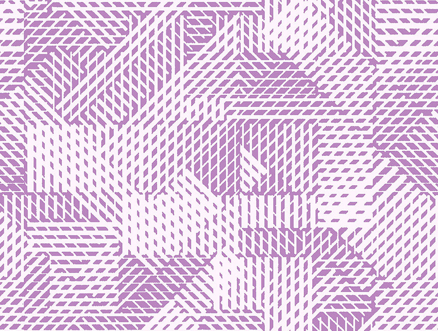 Essentials 100% Cotton  Double Bedsheet, 132 TC, Geometric, Violet