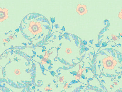 Essentials 100% Cotton  Fitted King Bedsheet, 144 TC, Floral, Light Violet