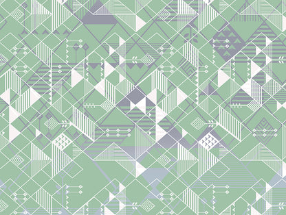 Essentials 100% Cotton  Double Duvet Cover, 144 TC, Geometric, Light Green