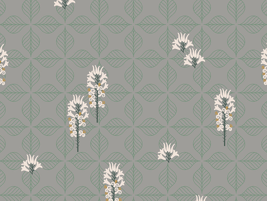 Refined Light Grey Floral Duvet Cover