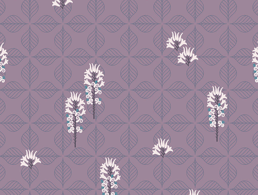 Essentials 100% Cotton  Double Duvet Cover, 144 TC, Floral, Light Violet