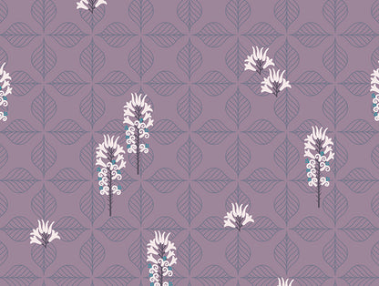 Essentials 100% Cotton  Double Duvet Cover, 144 TC, Floral, Light Violet