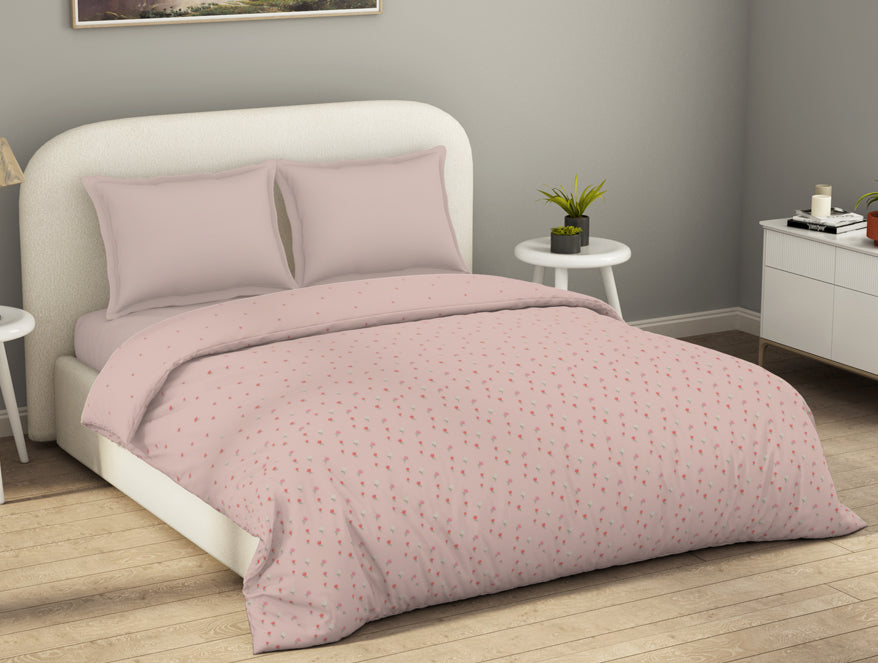Essential 144 TC Pink Floral Duvet Cover