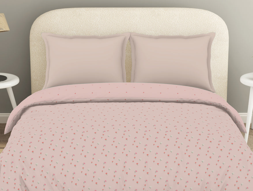 Essential 144 TC Pink Floral Duvet Cover