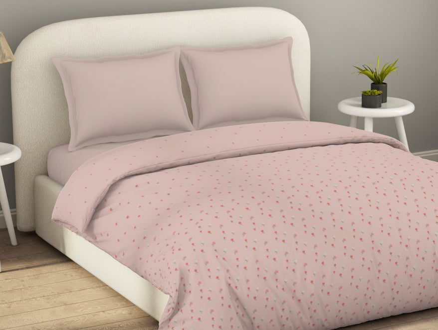 Essential 144 TC Pink Floral Duvet Cover
