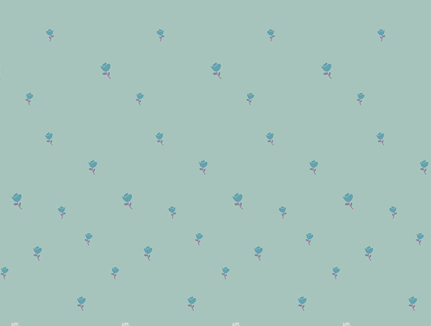 100% Cotton Floral Duvet Cover, Light Aqua