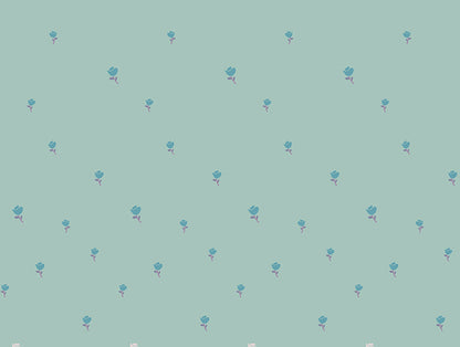 100% Cotton Floral Duvet Cover, Light Aqua