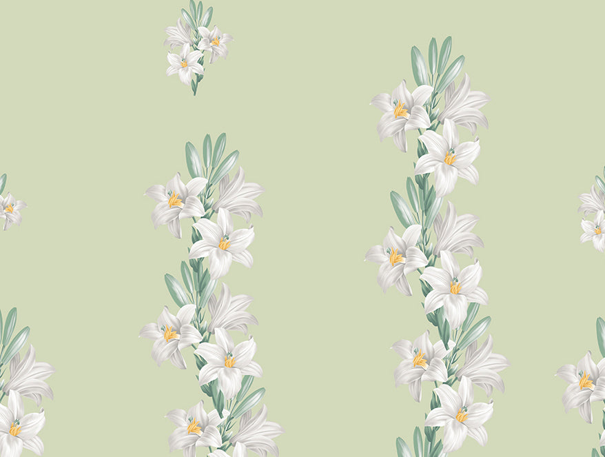 Essential 144 TC Light Green Floral Duvet Cover