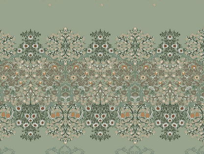 Essentials 100% Cotton  Fitted King Bedsheet, 144 TC, Floral, Light Green