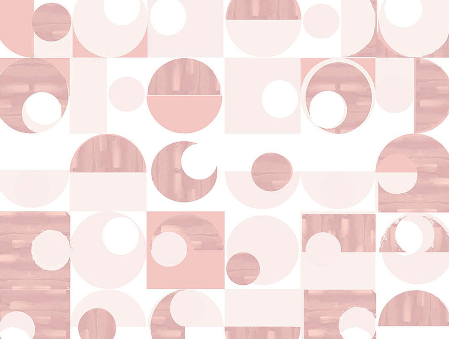 Essentials 100% Cotton  Fitted King Bedsheet, 144 TC, Geometric, Blush