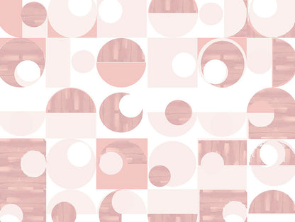 Essentials 100% Cotton  Fitted King Bedsheet, 144 TC, Geometric, Blush