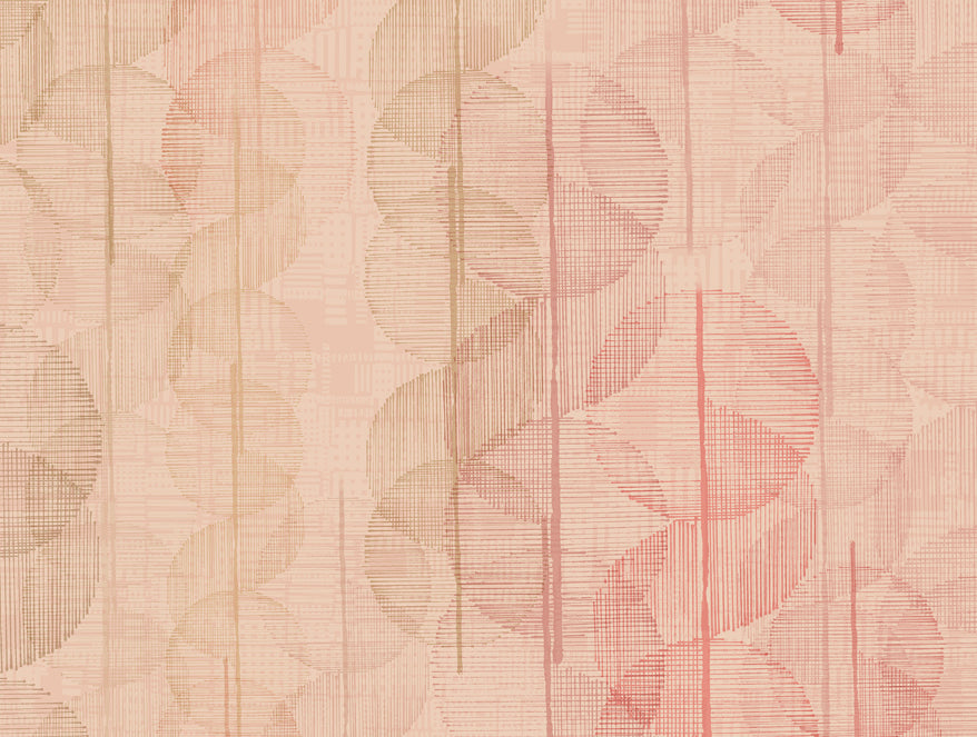 Essentials Premium Cotton Viscose  Large Bedsheet, 138 TC, Geometric, Light Coral