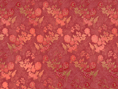 Essentials Premium Cotton Viscose  Large Bedsheet, 138 TC, Floral, Red