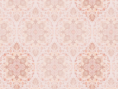 Essentials Cotton Viscose  Double Bedsheet, 138 TC, Ornate, Blush