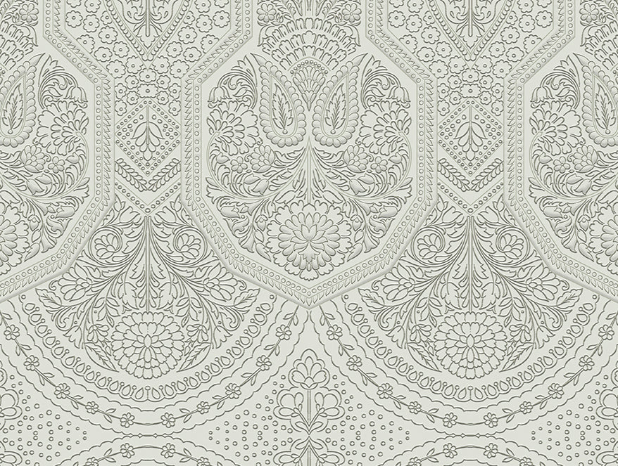 Essentials Cotton Viscose  Double Bedsheet, 138 TC, Ornate, Taupe