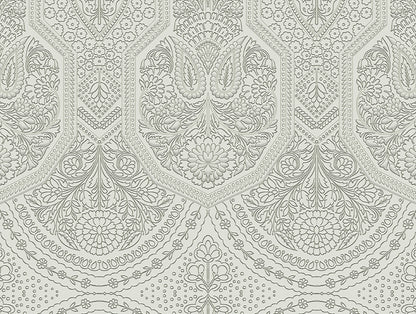 Essentials Cotton Viscose  Double Bedsheet, 138 TC, Ornate, Taupe