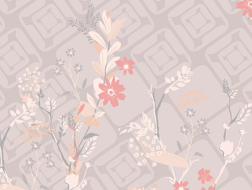 Essentials Cotton Viscose  Double Bedsheet, 138 TC, Ornate, Blush