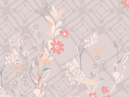 Essentials Cotton Viscose  Double Bedsheet, 138 TC, Ornate, Blush