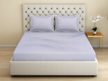 Essentials 100 % Cotton  Large Bedsheet, 180 TC, Geometric, Light Violet