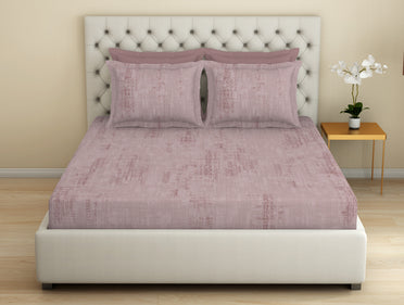 Essentials Premium 100 % Cotton  Large Bedsheet, 180 TC, Geometric, Blush