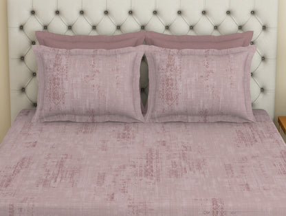 Essentials Premium 100 % Cotton  Large Bedsheet, 180 TC, Geometric, Blush