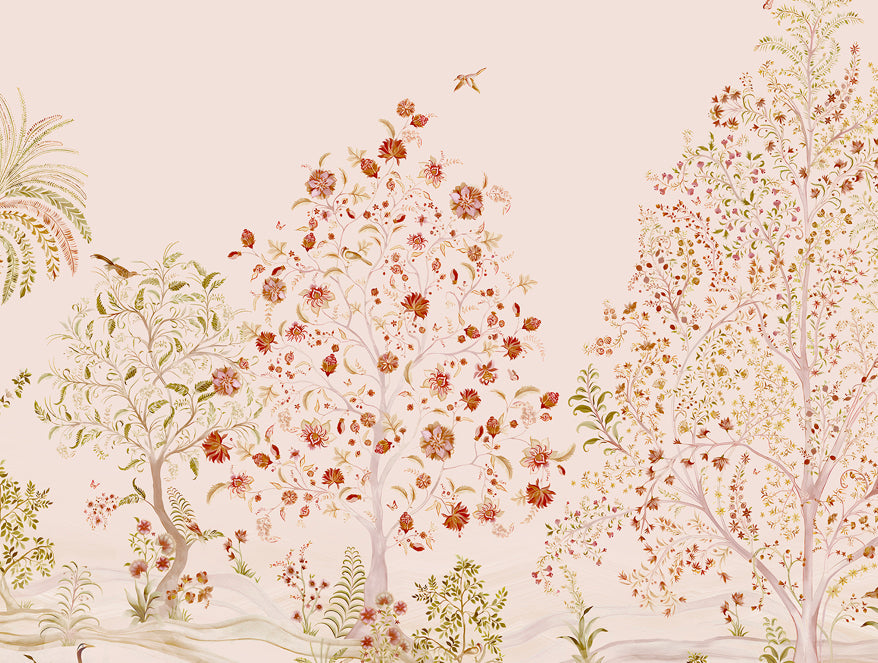 Essentials Premium 100 % Cotton  Large Bedsheet, 180 TC, Floral, Blush