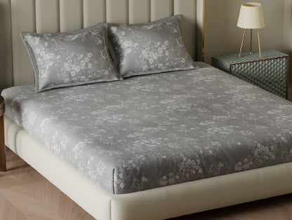 Innovations Hygro Cotton  Large Bedsheet, 210 TC, Floral, Grey
