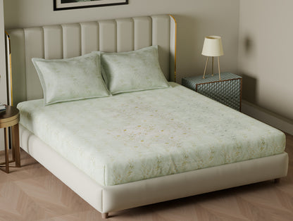 Innovations Hygro Cotton  Large Bedsheet, 210 TC, Floral, White