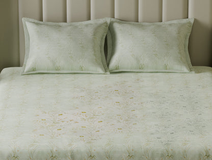 Innovations Hygro Cotton  Large Bedsheet, 210 TC, Floral, White