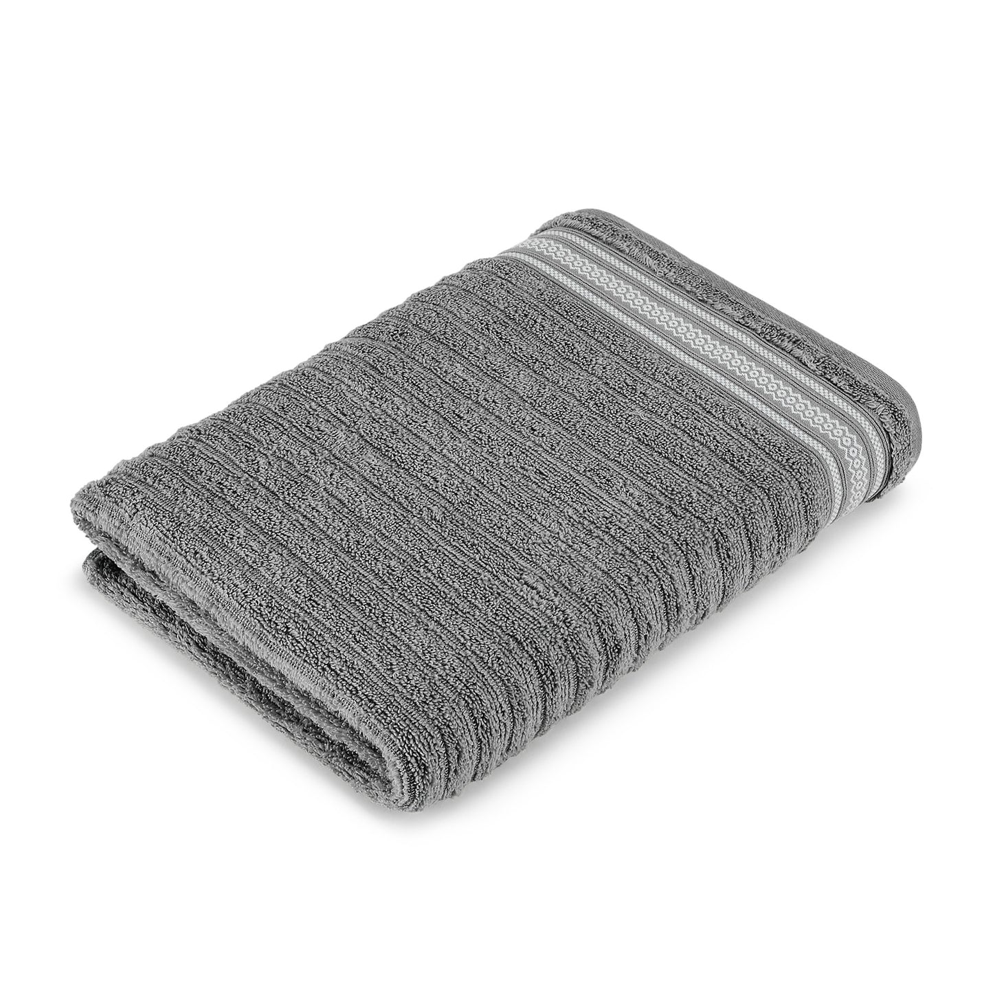 Mellow 100% Cotton Bath Towel, 350 GSM, Solid, Dark Grey