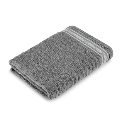 Mellow 100% Cotton Bath Towel, 350 GSM, Solid, Dark Grey
