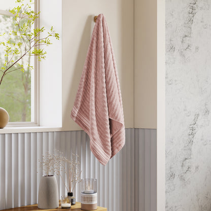 Mellow 100% Cotton Bath Towel, 350 GSM, Solid, Light Pink