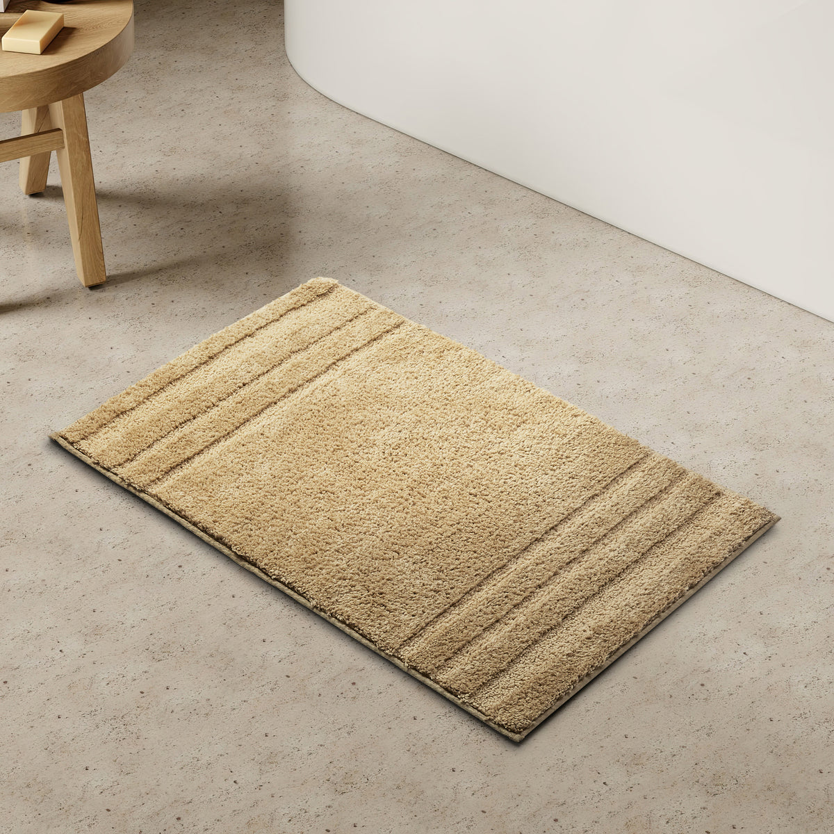 Airsoft Polyester Large Bath Mat, 1539 GSM, Solid, Yellow