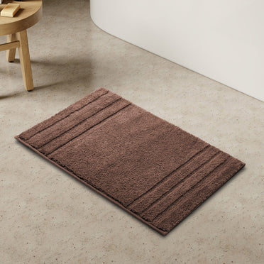 Airsoft Polyester Large Bath Mat, 1539 GSM, Solid, Dark Brown