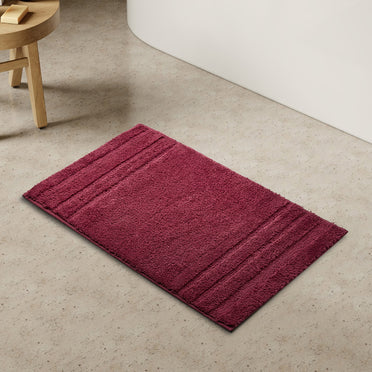 Airsoft Polyester Large Bath Mat, 1539 GSM, Solid, Dark Red