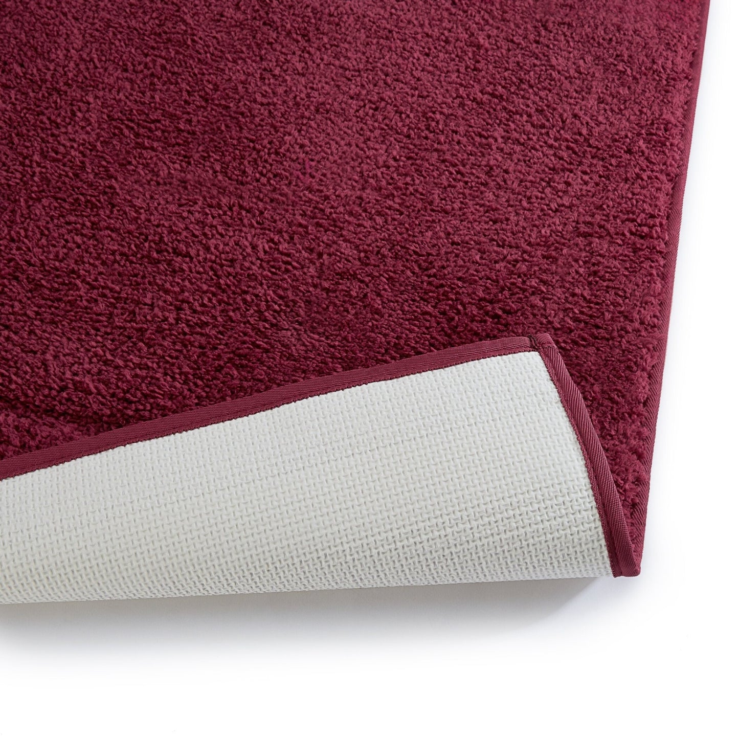Airsoft Polyester Large Bath Mat, 1539 GSM, Solid, Dark Red