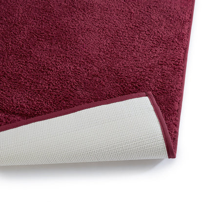 Airsoft Polyester Large Bath Mat, 1539 GSM, Solid, Dark Red